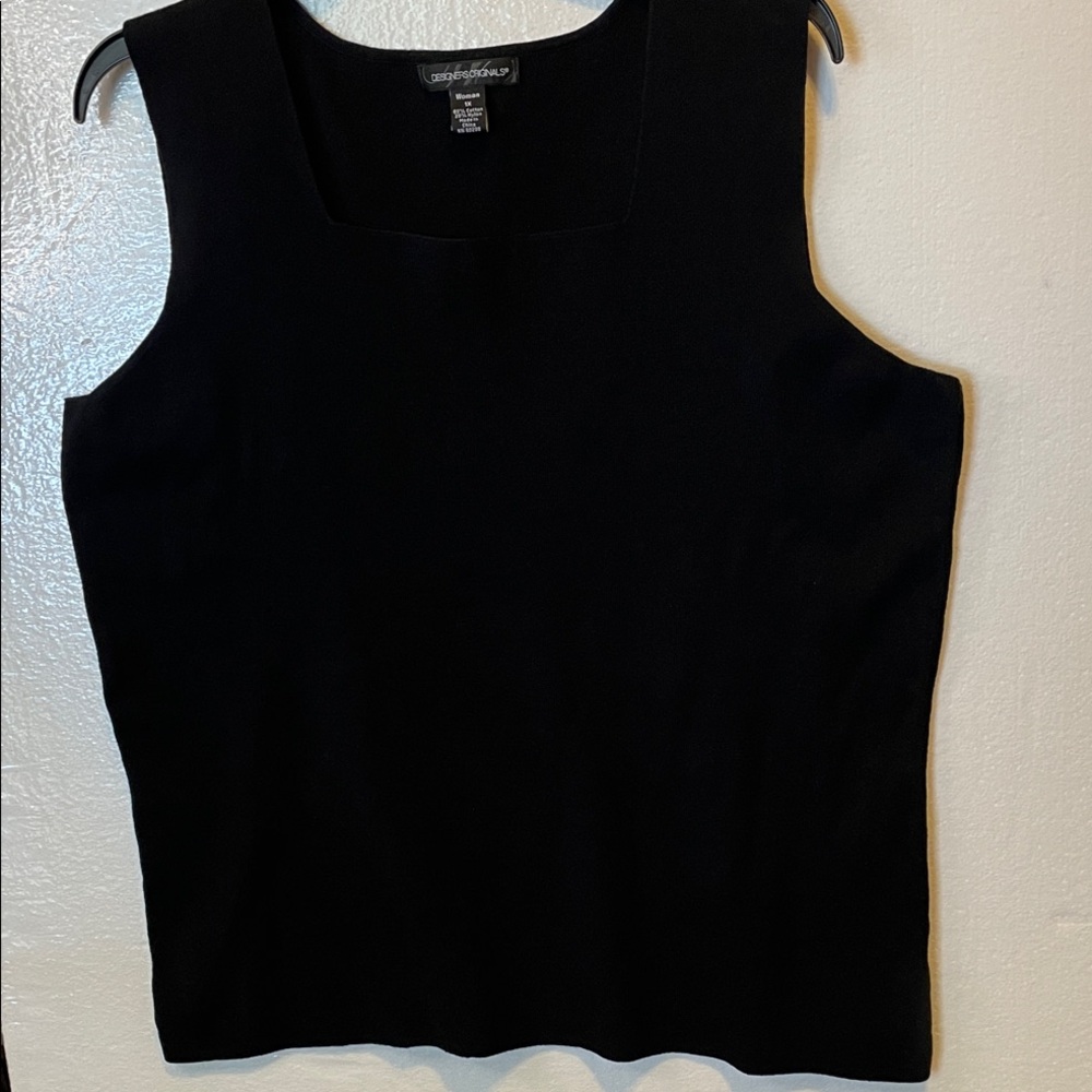 Designers Originals Black Tank Top Cotton Blend Size 1X